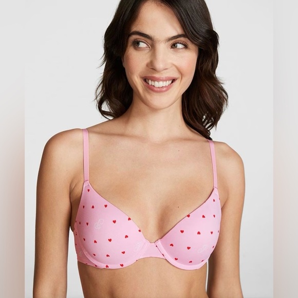 PINK Victoria's Secret Other - PINK Victoria's Secret Pink Bra with Red Heart Print